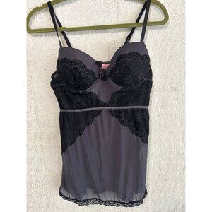 Gothic Black Lace Mesh Slip Cami – Lingerie mini dress